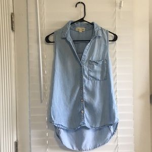 Cloth & Stone Sleeveless Chambray Tank